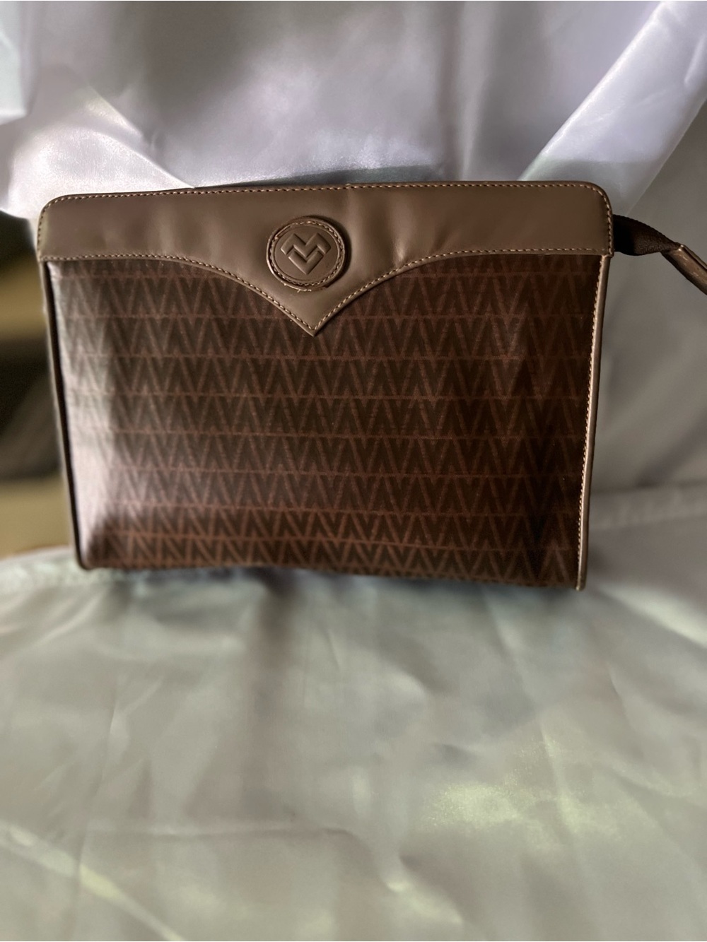 Mario Valentino Brown Monogram Clutch - Picture 2 of 7